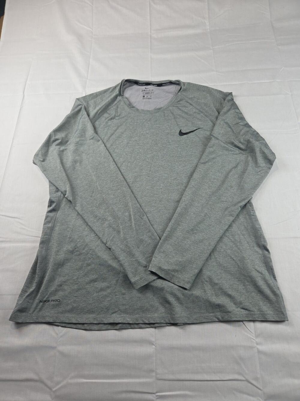 Nike Pro Shirt Men XXL Grey Dri-Fit Long Sleeve A030625